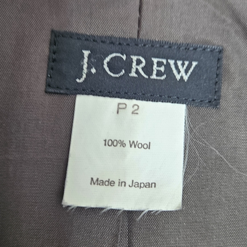 J. Crew Women's Chocolate Brown Single Breasted 3 Button Wool Blazer sz 2 Petite - Picture 3 of 5